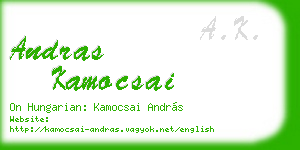 andras kamocsai business card